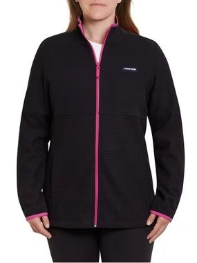 Lands' End Ladies Grid Fleece Zip Up Jacket